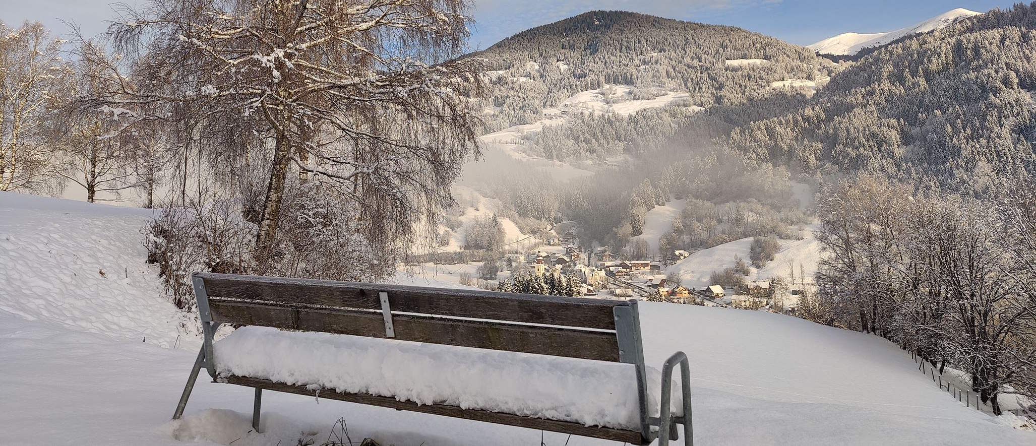 It is a one-minute walk from the guesthouse to reach this bench. Throughout the year, you can enjoy the tranquillity and beautiful views here.